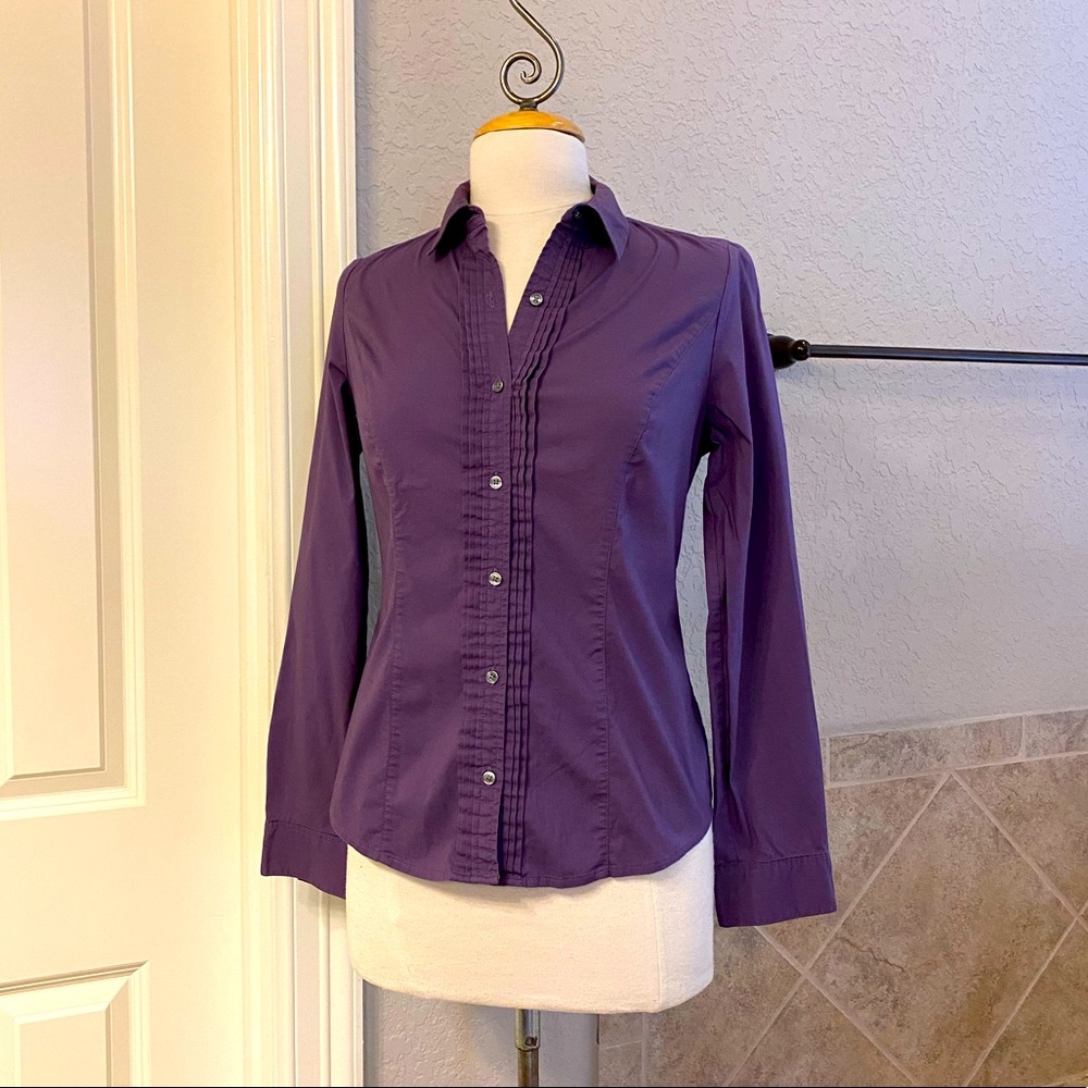 Express The Essentials Front Button Blouse - image 4